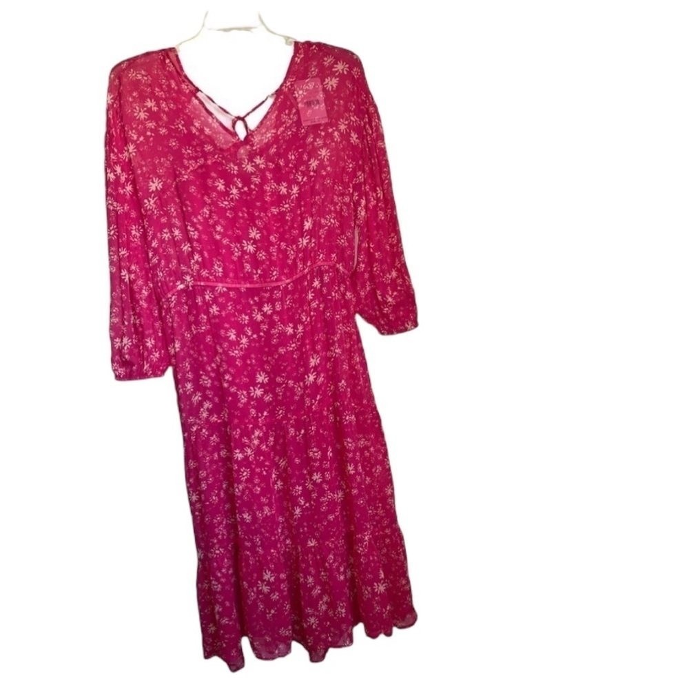 NWT- Free People Raspberry Combo Boho Midi Dress. Size XS - Picture 5 of 8
